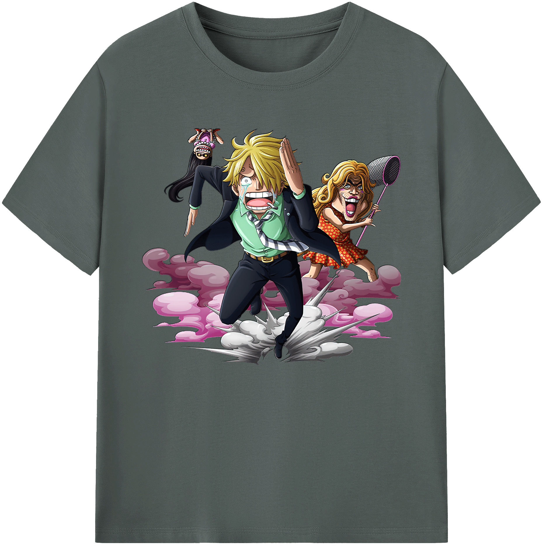 （画像用） ワンピース サンジ ONE PIECE Sanji 綿100％ メンズ半袖Tシャツ｜肌触りやわらか＆通気性